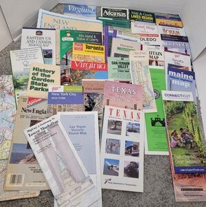 Vintage United States Road Maps Large Lot